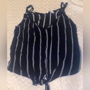 H&M black and white stripped tank top US 12 on tag but fits like a womens small